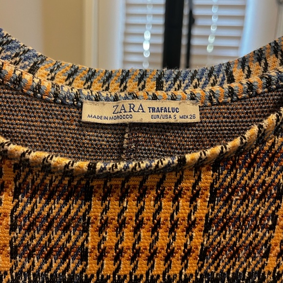 ZARA Tweed Plaid Fringe-Trim Shift Dress – Size Small - Picture 6 of 11